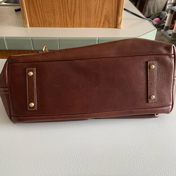 Dooney & Bourke Rich Brown Leather Satchel - Picture 3 of 12